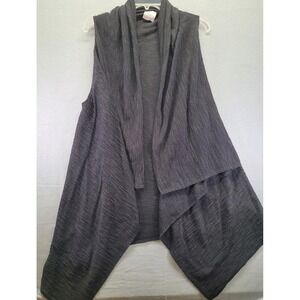 Nymphe Womens Cardigan Waterfall Cascade Sleeveless Sweater One Size Black BOHO